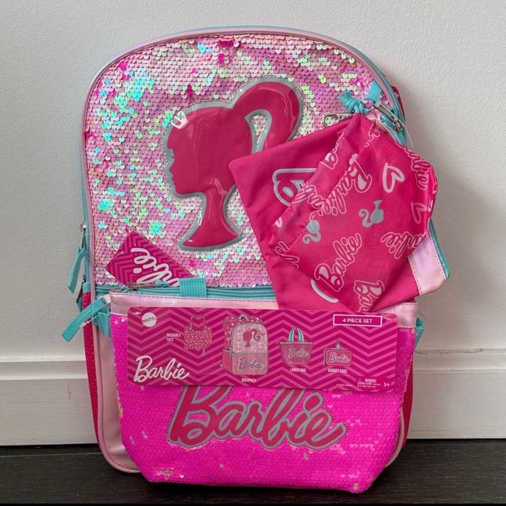 Barbie Pink and Aqua Sequin Backpack Set - Picture 7 of 7